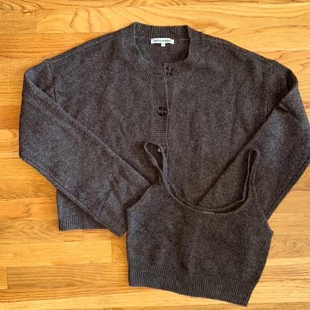 Reformation Cashmere Sweater & Knit Tank Set (S)